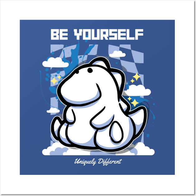 Marshmallow Dinosaur - Tyrannosaurus Rex cloud- Be Yourself. Uniquely Different Wall Art by DinoMart